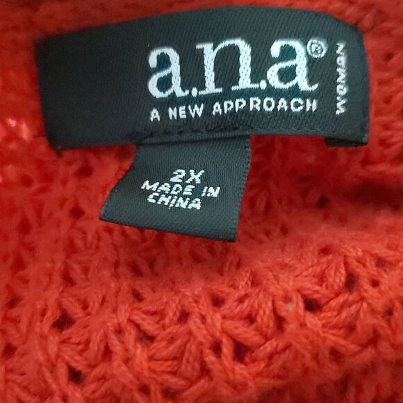 a.n.a Red Knit Sweater Top Size 2X - Picture 8 of 9